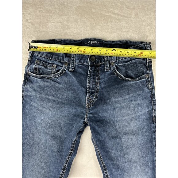 Silver Jeans Mens 34x32 Blue Eddie Straight Pants Denim Western Casual - Picture 5 of 11